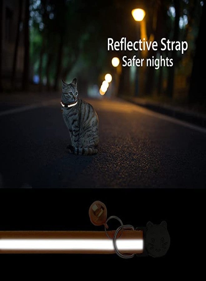 Pups&Pets طوق عاكس للقطط من Pups&Pets مع جرس، طوق أساسي للكلاب والقطط، مشبك قابل للتعديل، طوق نايلون آمن للحيوانات الأليفة، حزام صغير الحجم، سريع الفتح، طوق جيد التهوية 10 مم (لون أسود) - Image 3